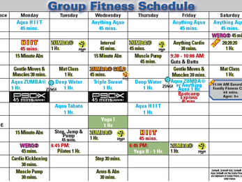 New Group Fitness Schedule