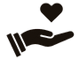 caring hand carrying heart