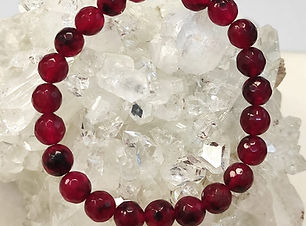 Ruby Jade Diamond Cut Bracelet