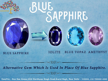 Amethyst and Iolite instead of Blue Sapphire -Gemtre