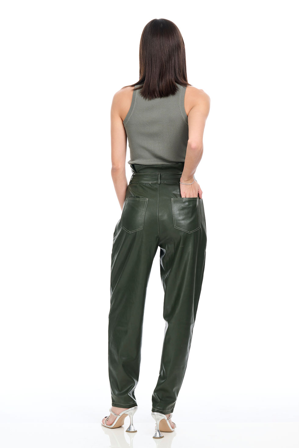 Miniatura: Vegan Leather Paper Bag Waist Pants