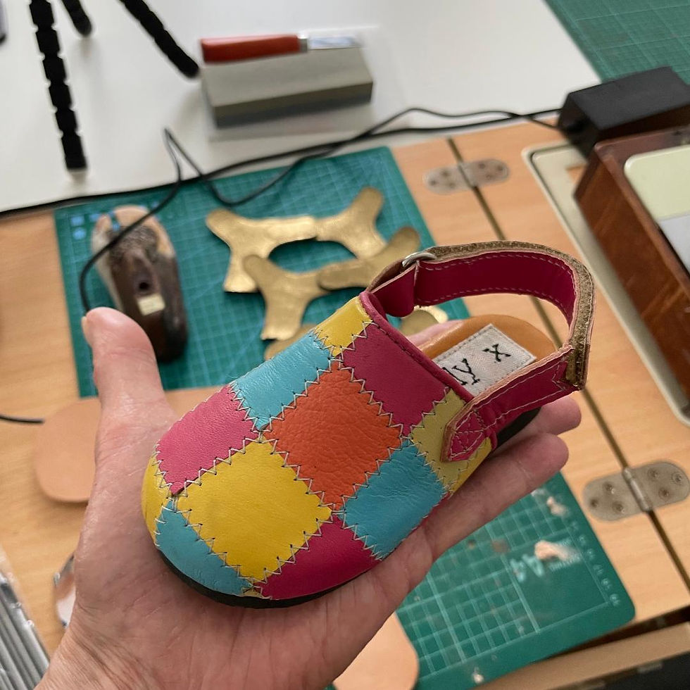 Thumbnail: Toddler Girls sandals mules  multi colour leather