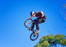 World Trail pro BMX riders in action at the new Ocean Grove BMX track