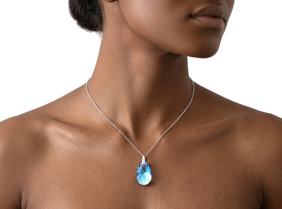Miniatura: Collar Topaz Nano Plata 1ra Ley 925 Gota Facetada