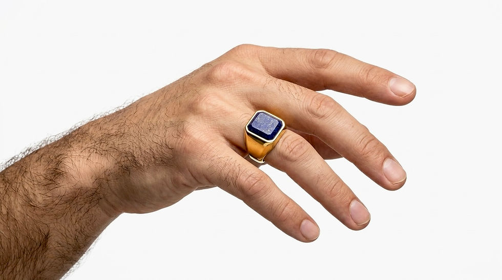 Miniatura: Anillo Lapislázuli Titanio 18k Cuneo