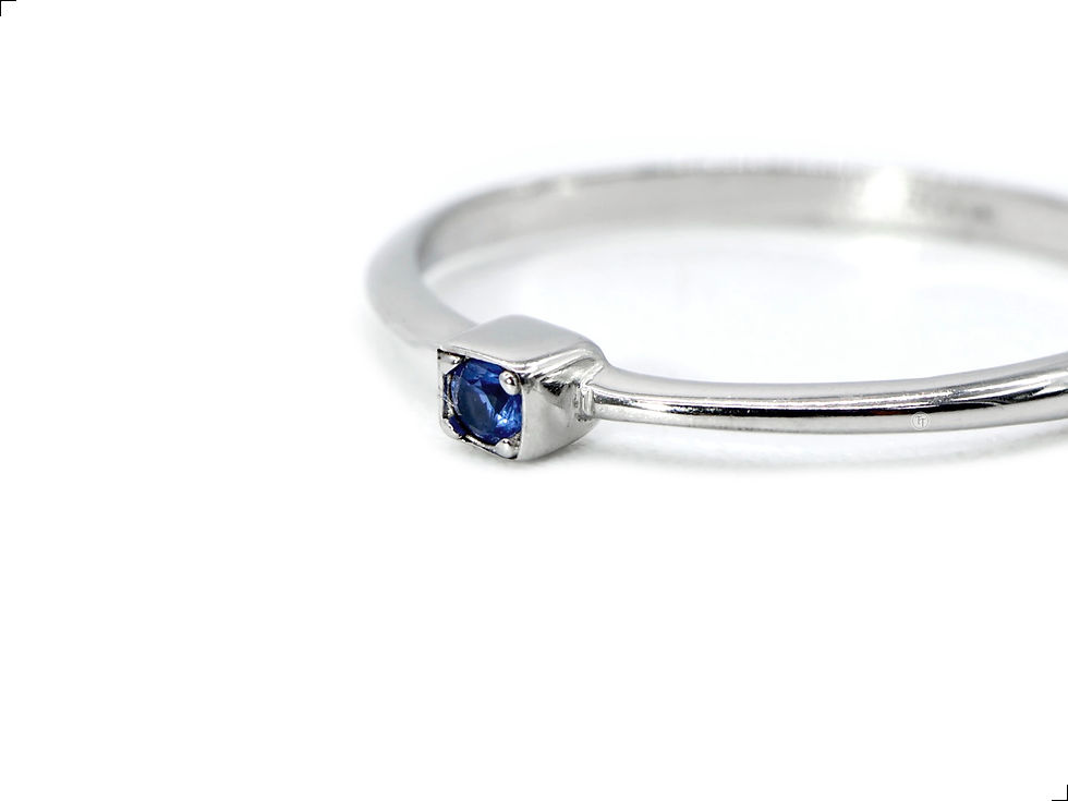 Miniatura: Anillo Zafiro Plata 1ra Ley 925 Carré