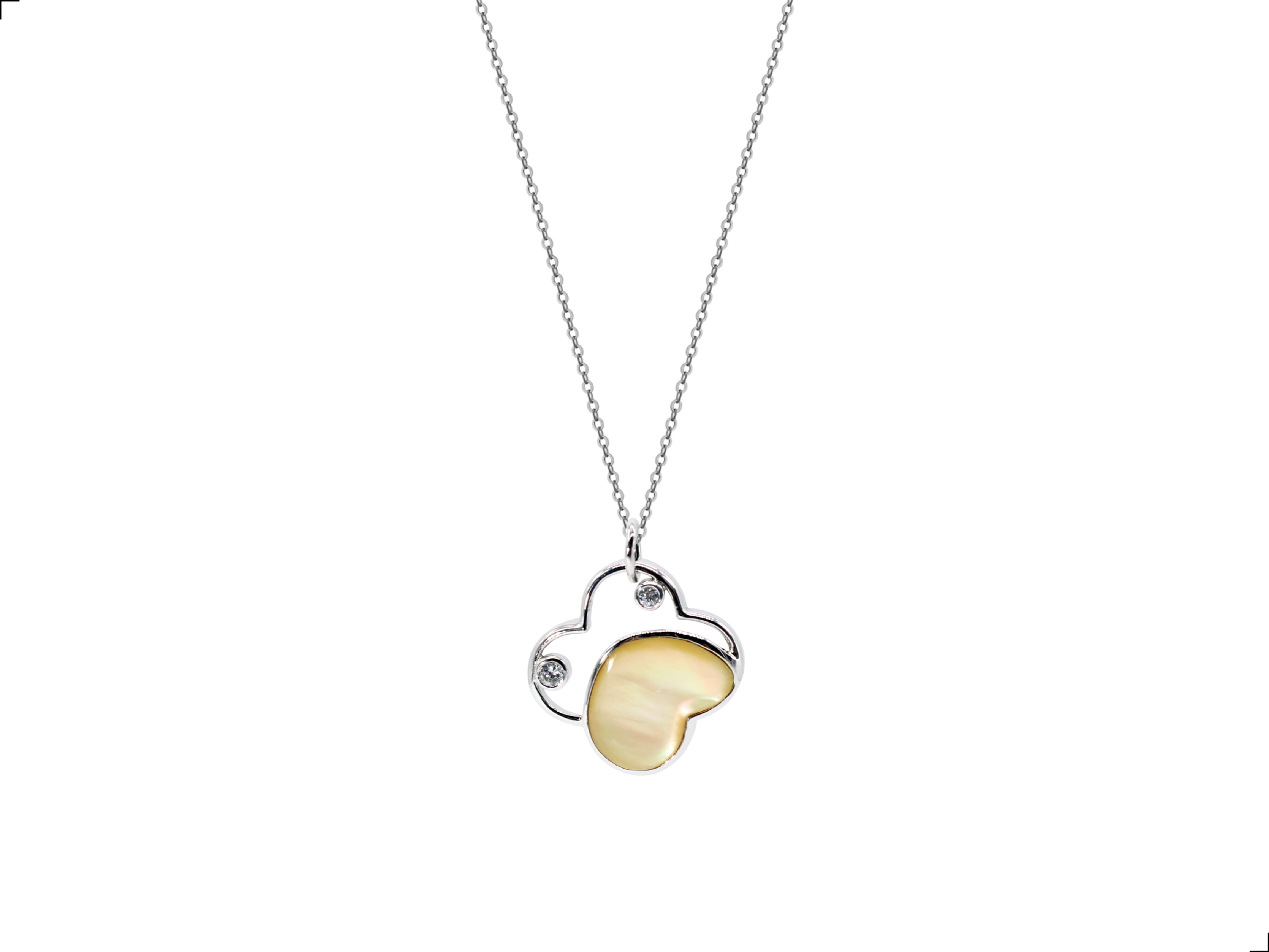 Collar Madre Perla Plata 1ra Ley 925 Farfalla