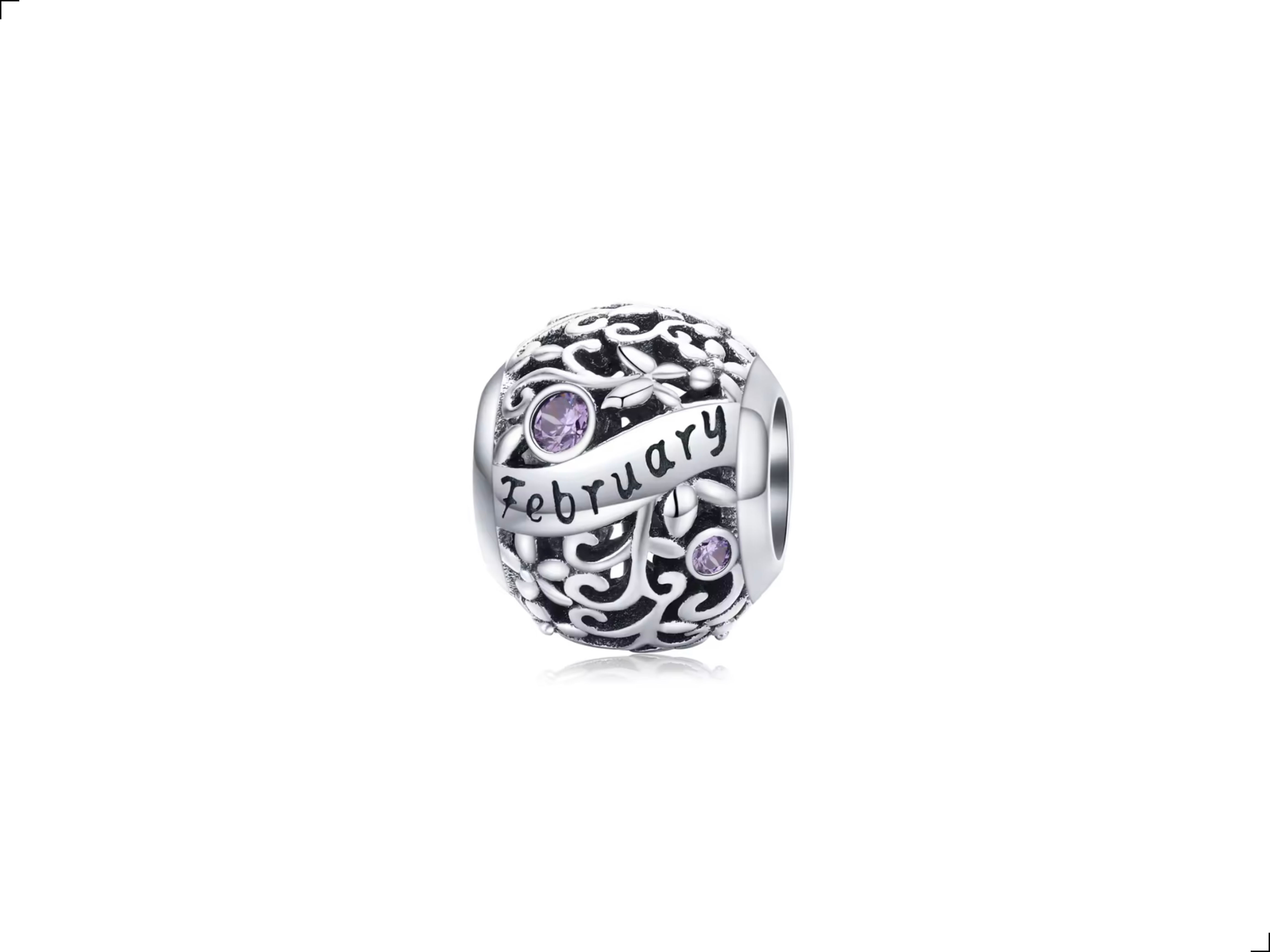 Charm Cumpleaños February Plata De 1ra Ley 925