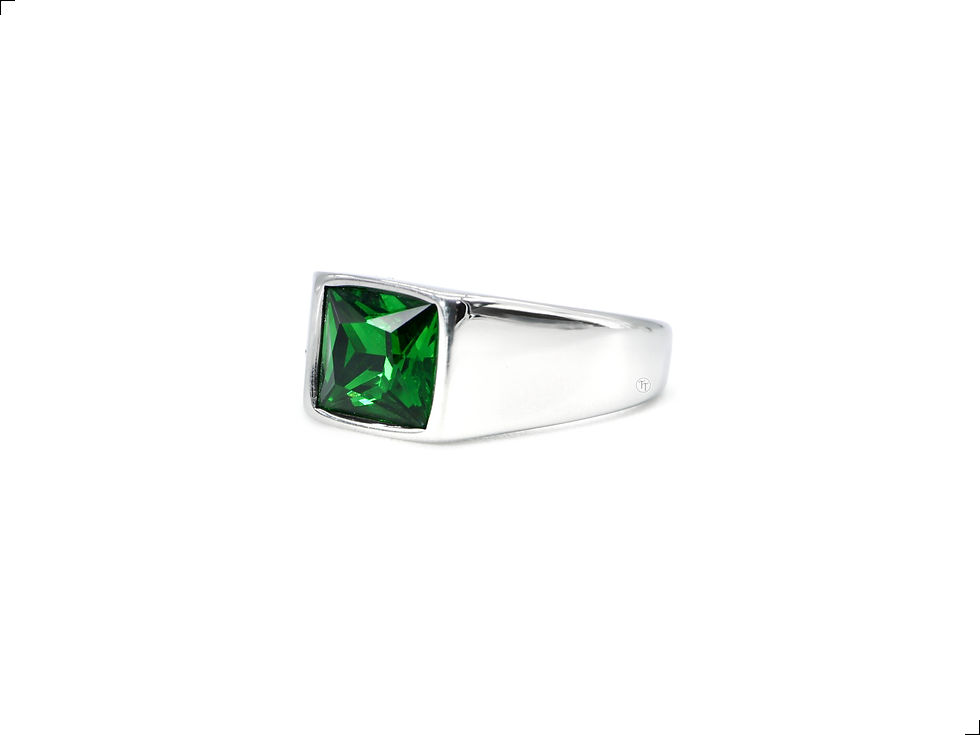 Miniatura: Anillo Titanio 18k Esmeralda Creada Dauphiné