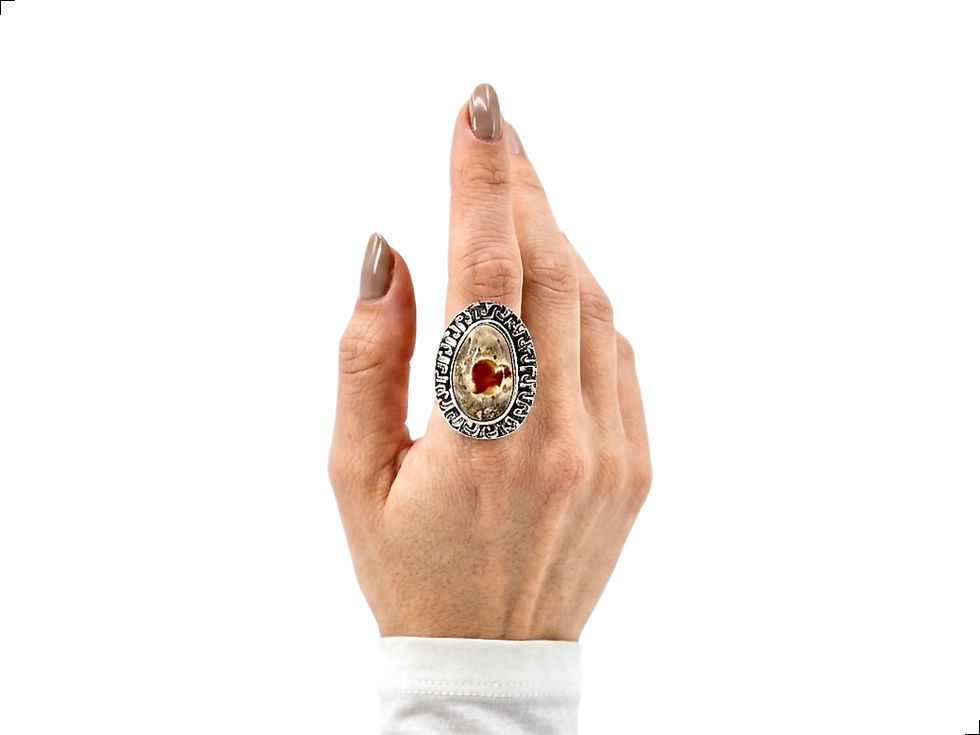 Miniatura: Anillo Opalo Fuego Œuf Plata 925