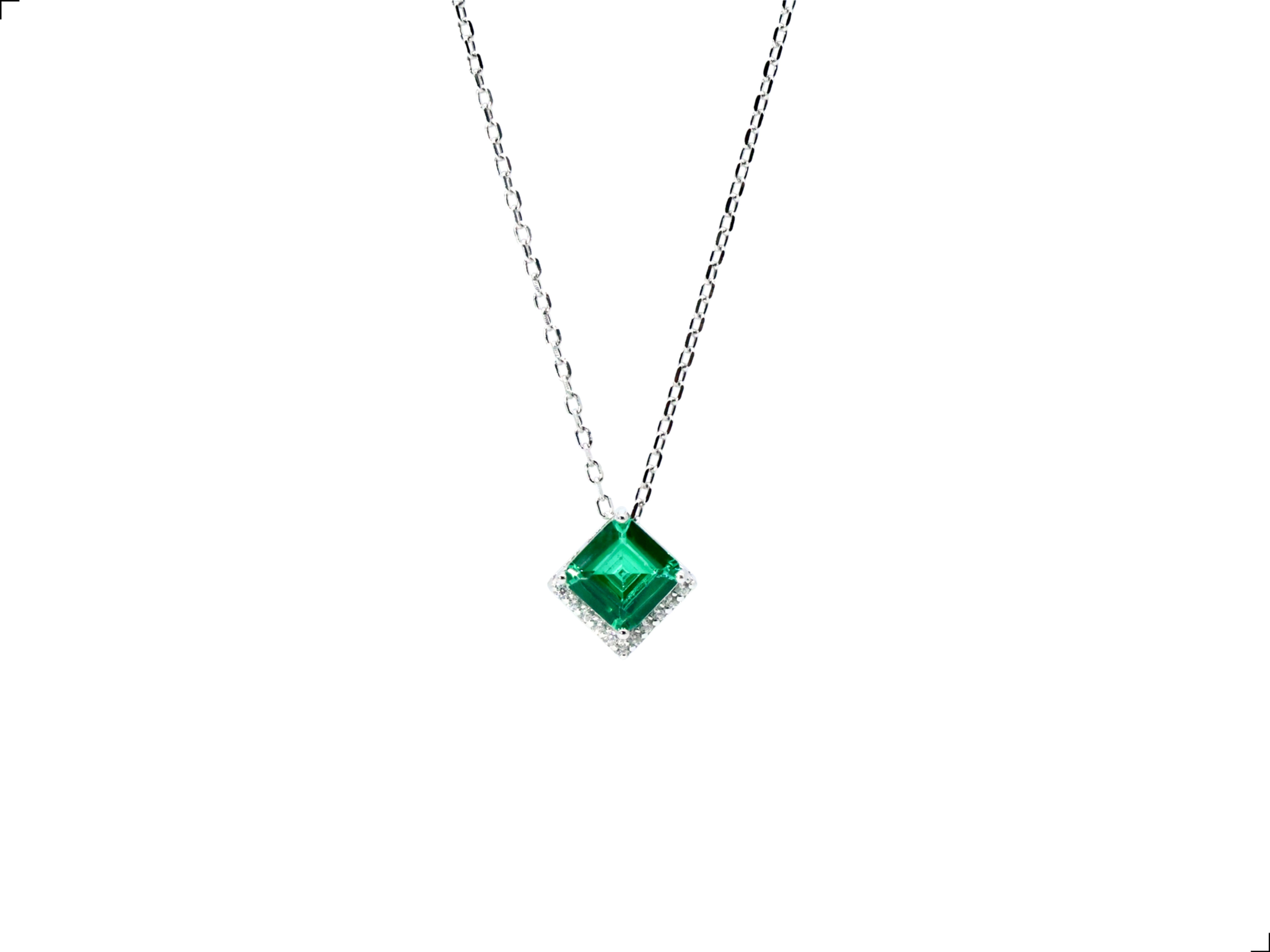 Collar Esmeralda Plata 1ra Ley 925 Square