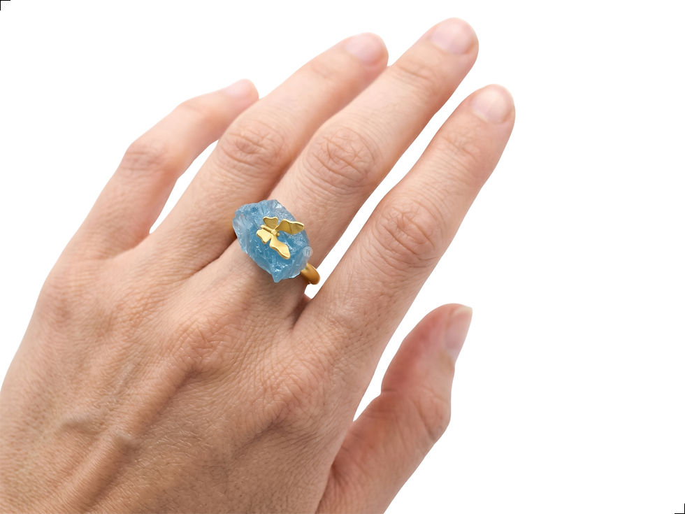 Miniatura: Anillo Aguamarina Plata 1ra Ley 925 Pierre Brut