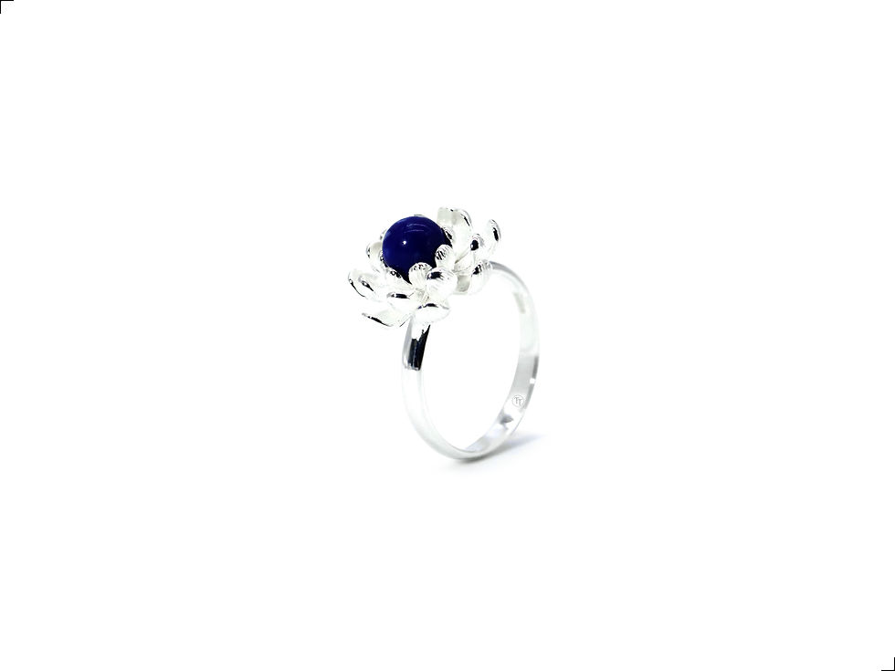 Miniatura: Anillo Plata 1ra Ley 925 Lapislázuli Loto Notturno