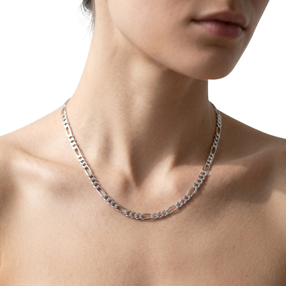 Miniatura: Cadena Plata 1ra Ley 925 Figaro 55 Cms