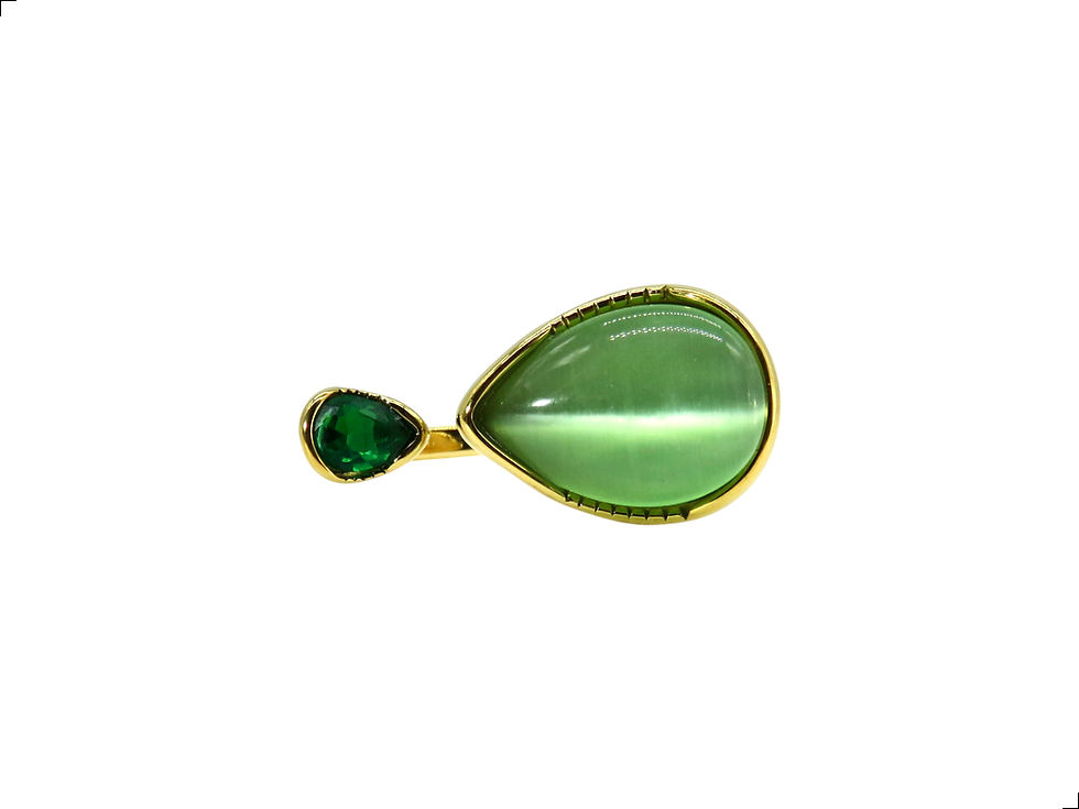 Miniatura: Anillo Esmeralda Drops Titanio 18k