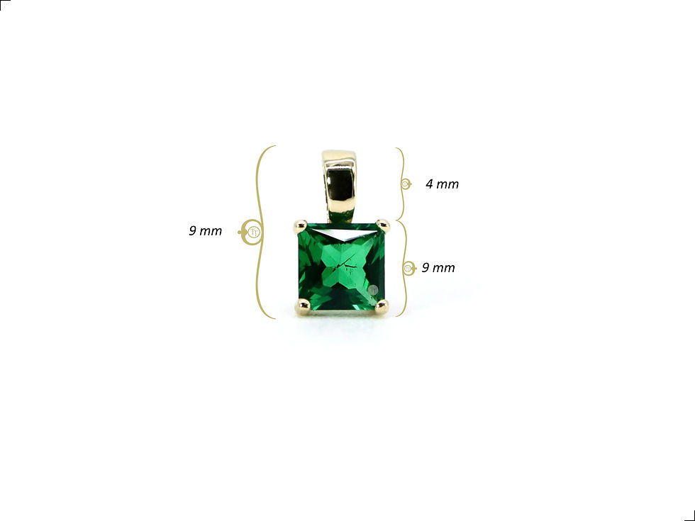 Miniatura: Dije Esmeralda Oro Italiano 14k Square