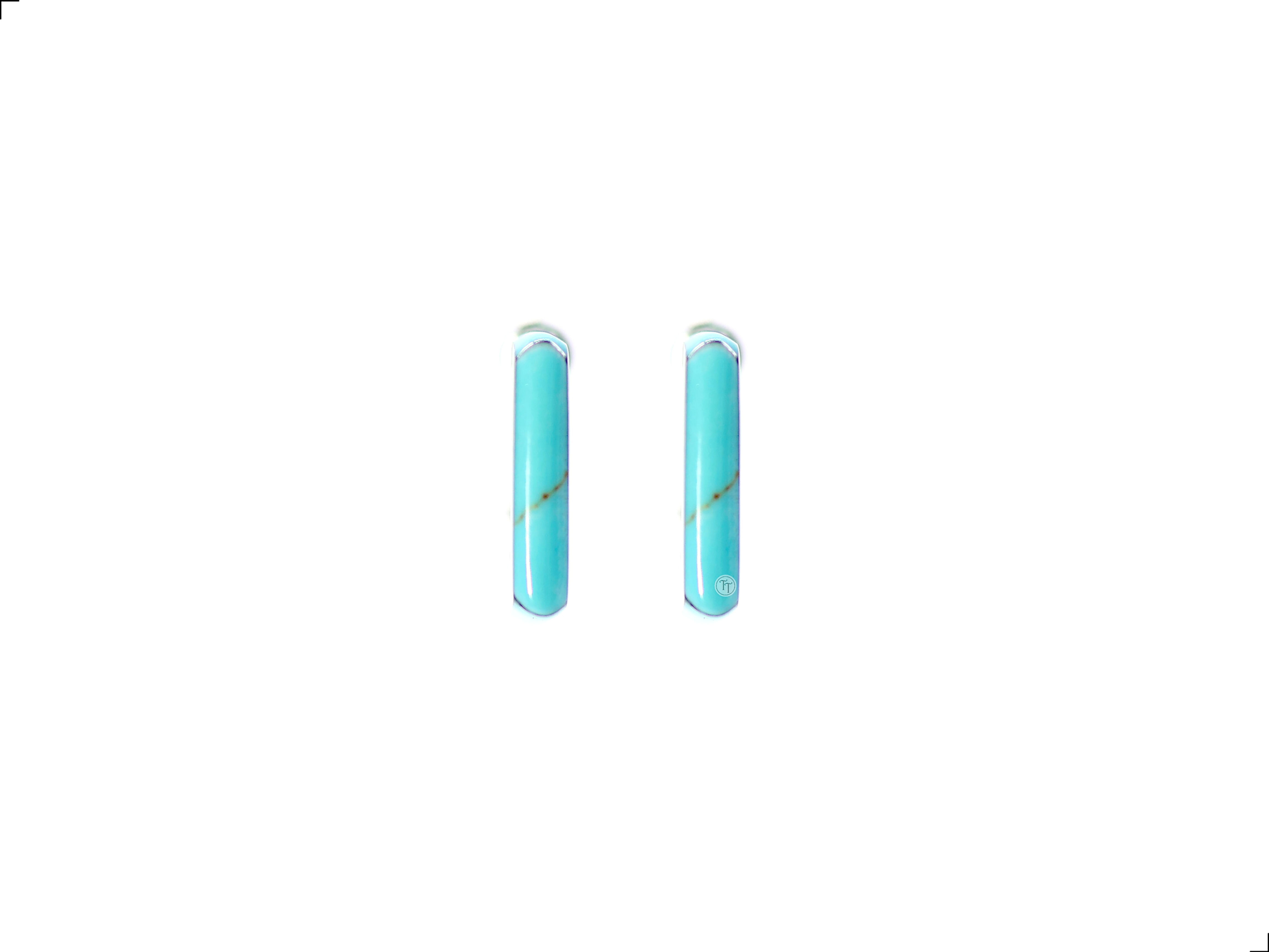 Aretes Cuadro Turquesa Plata 1ra Ley 925