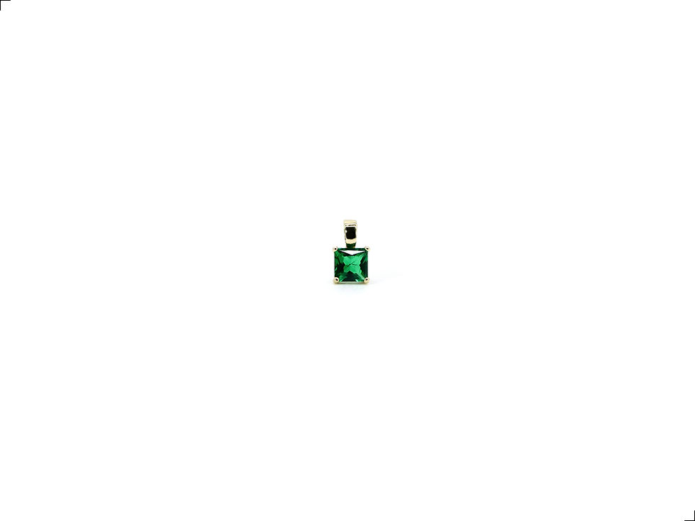 Miniatura: Dije Esmeralda Oro Italiano 14k Square