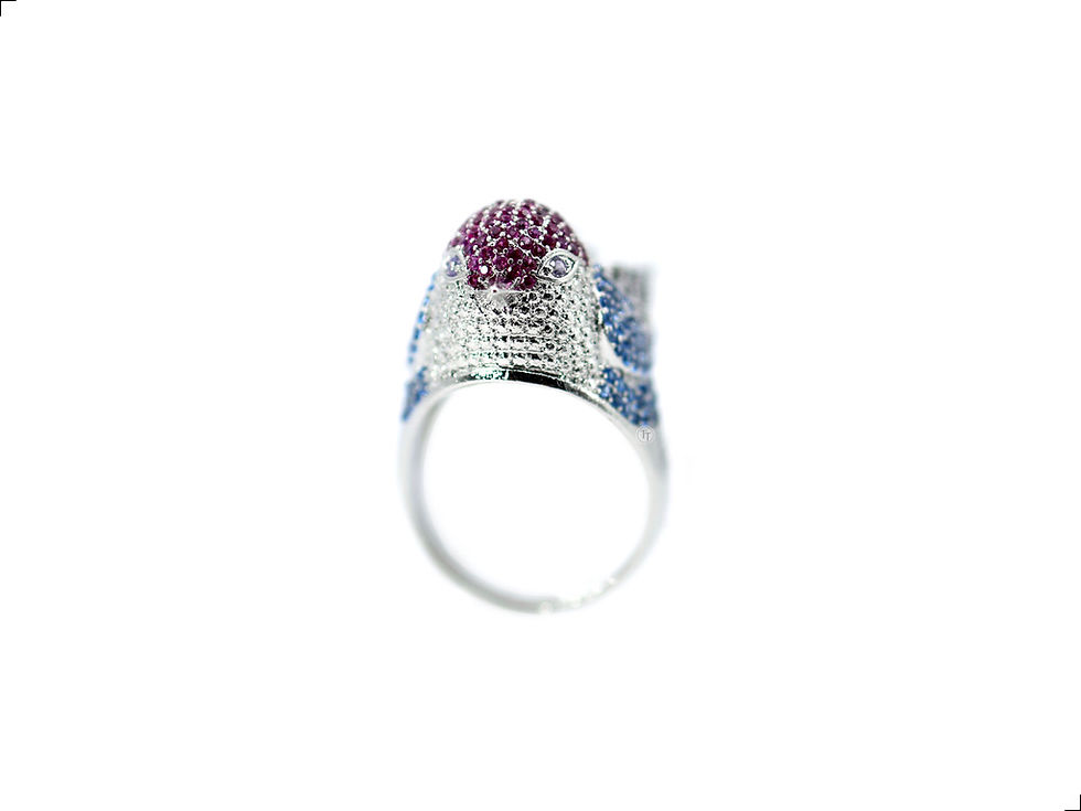 Miniatura: Anillo Pajaro Cristal Tchécoslovaque
