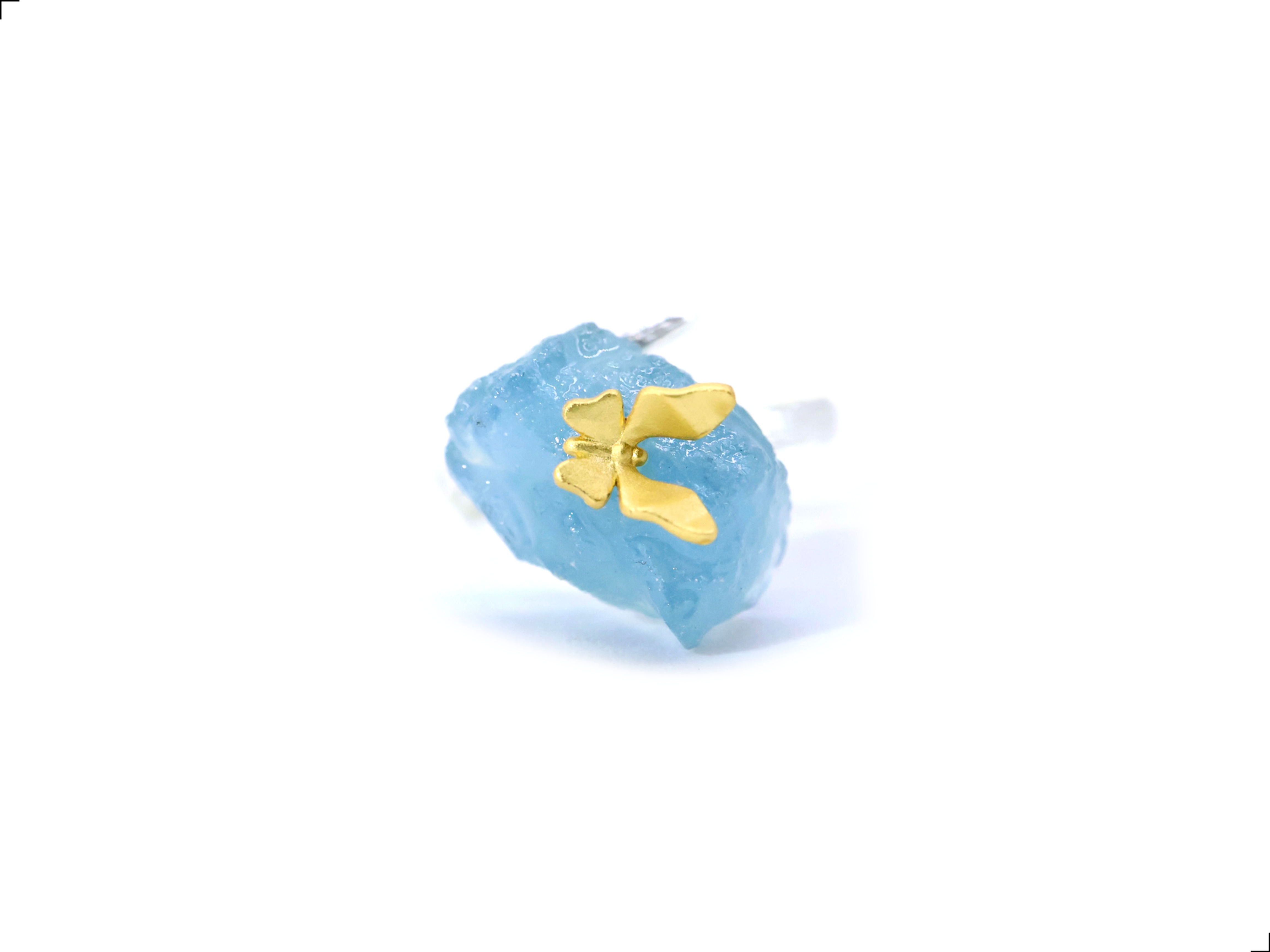 Anillo Aguamarina Plata 1ra Ley 925 Pierre Brut