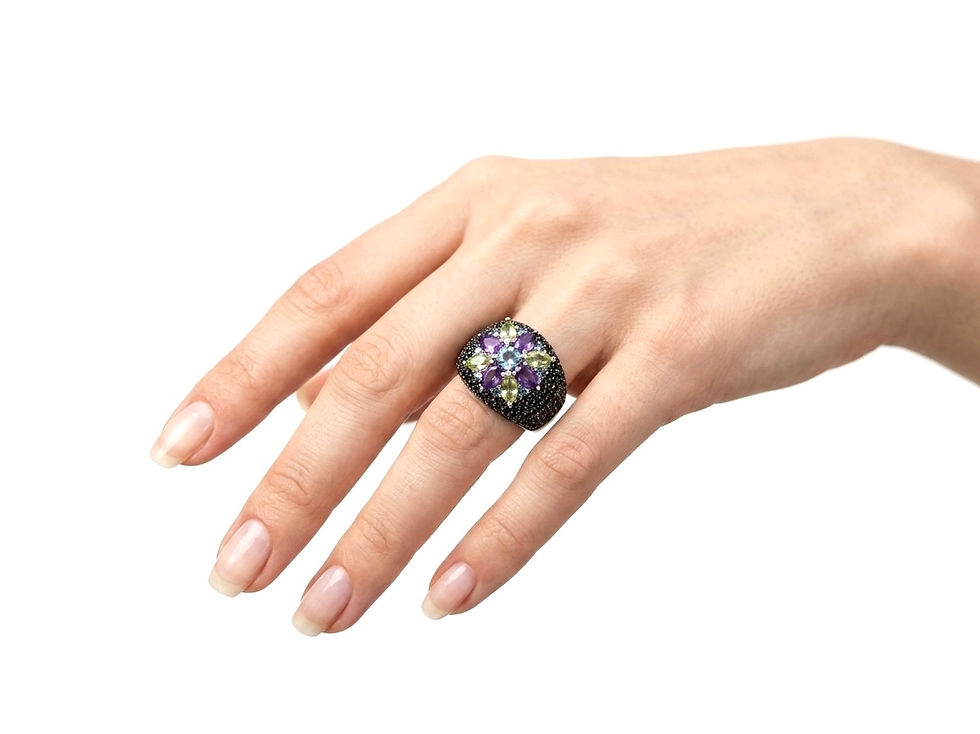 Miniatura: Anillo Piedras Naturales Plata 1ra Ley 925 Fiore