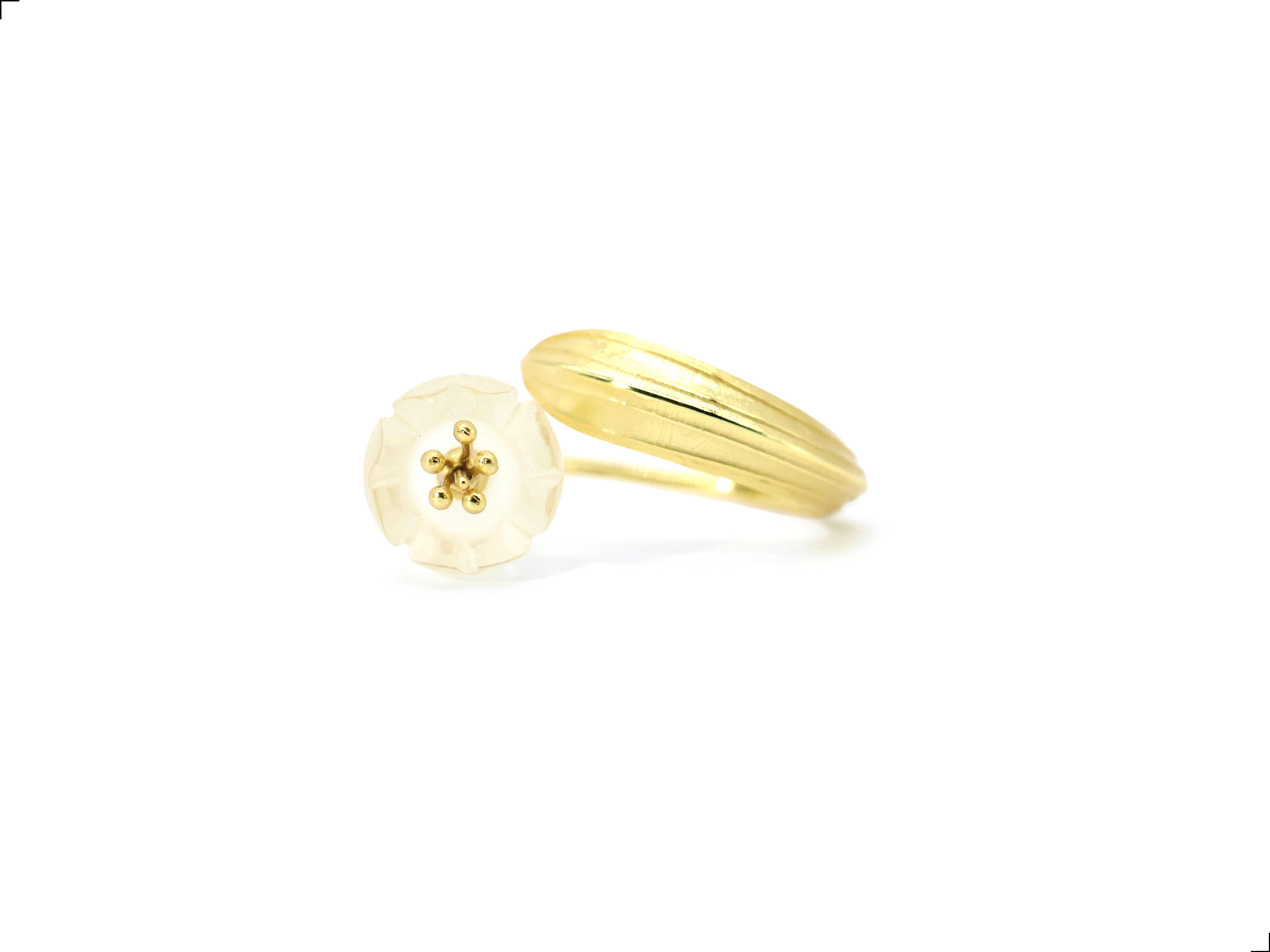 Anillo Tulipan Cuarzo Plata 1ra Ley 925 Gold