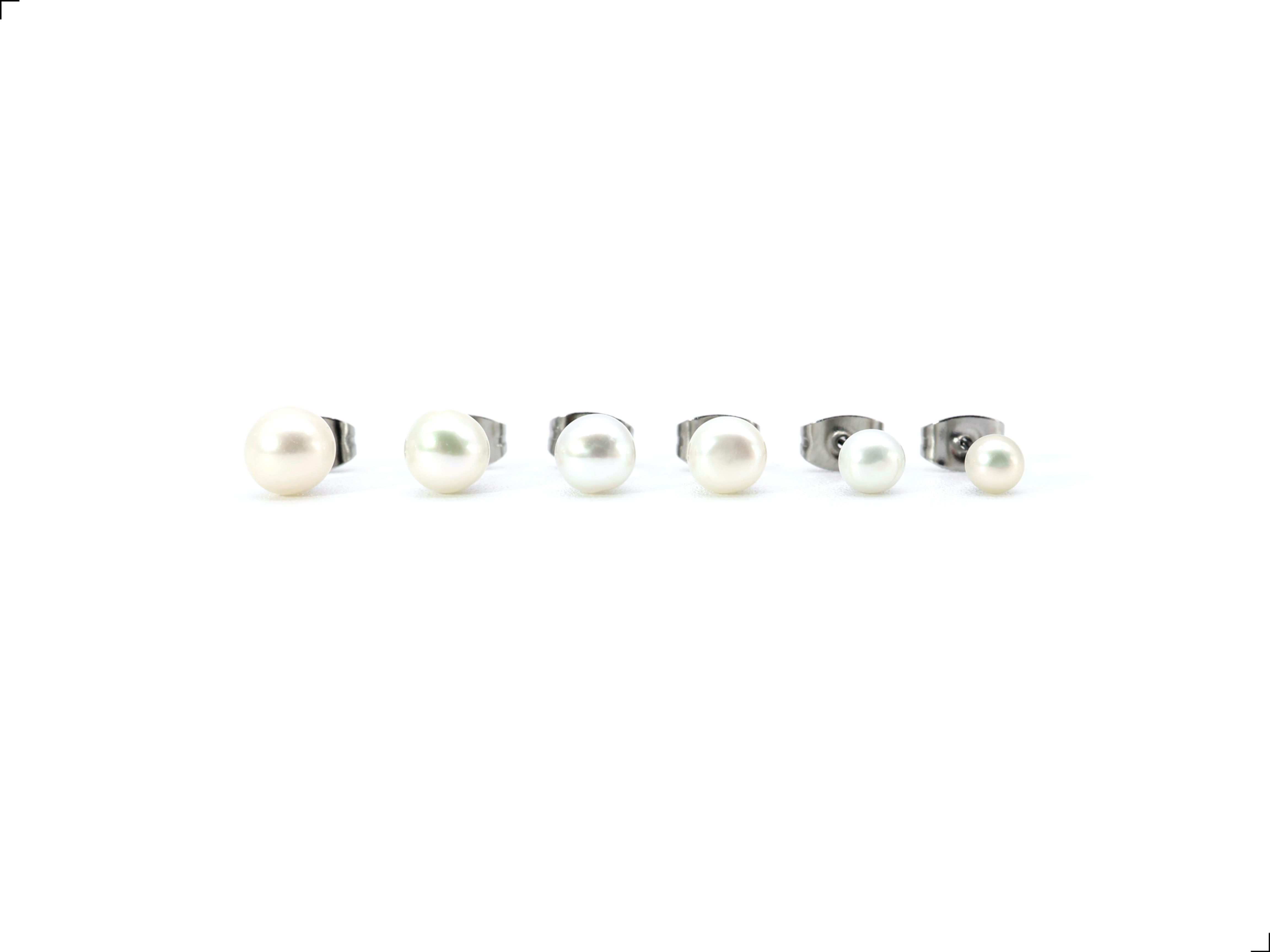 Set Aretes Perla En Titanio 18k