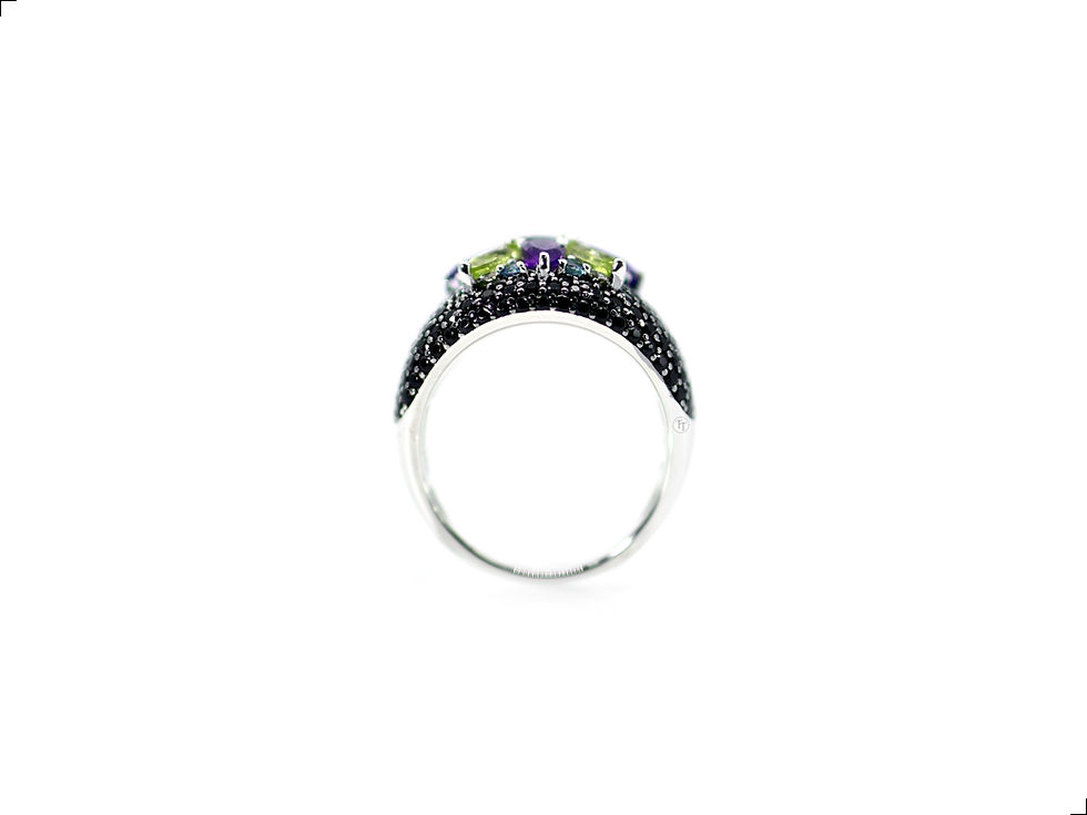 Miniatura: Anillo Piedras Naturales Plata 1ra Ley 925 Fiore