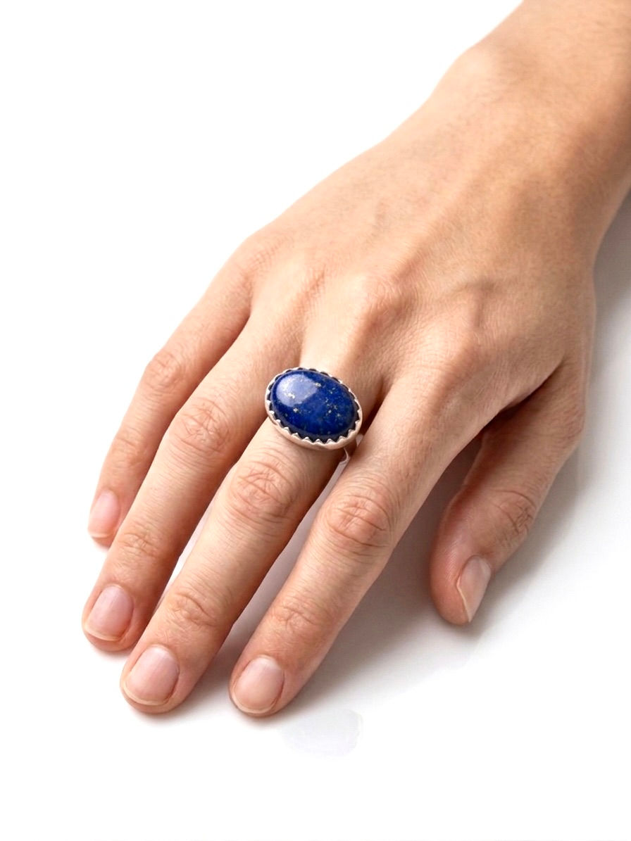 Miniatura: Anillo Lapislázuli Plata 1ra Ley 925 Xeno