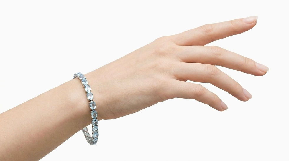 Miniatura: Pulsera Topaz Natural Plata De 1ra Ley 925