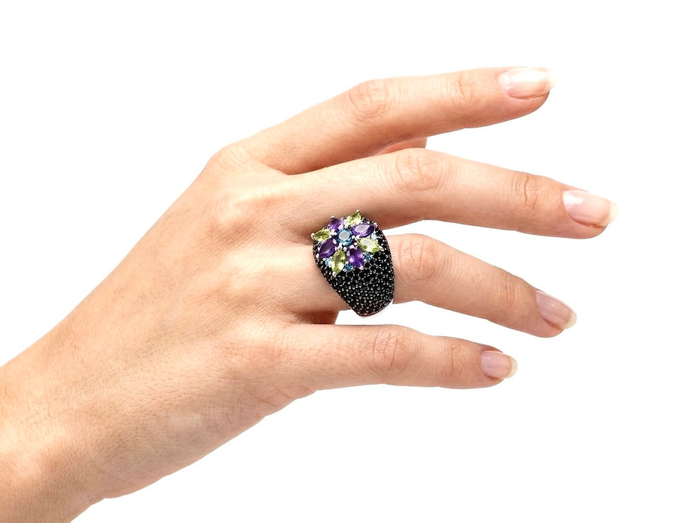 Miniatura: Anillo Piedras Naturales Plata 1ra Ley 925 Fiore