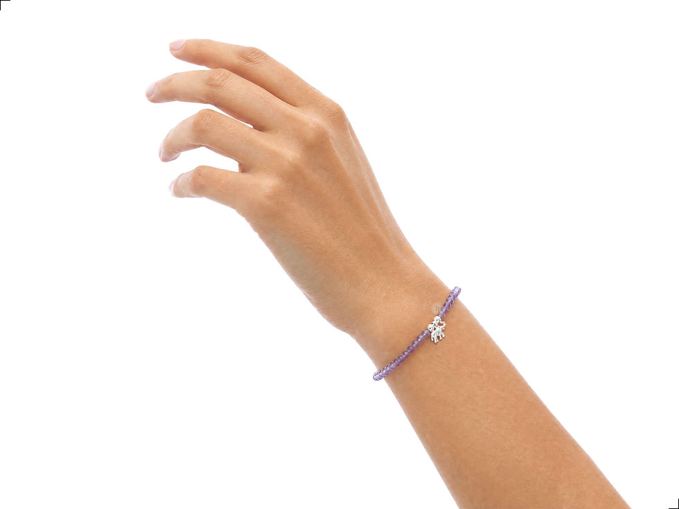 Miniatura: Pulsera Amatista Plata 1ra Ley 925 Elefante