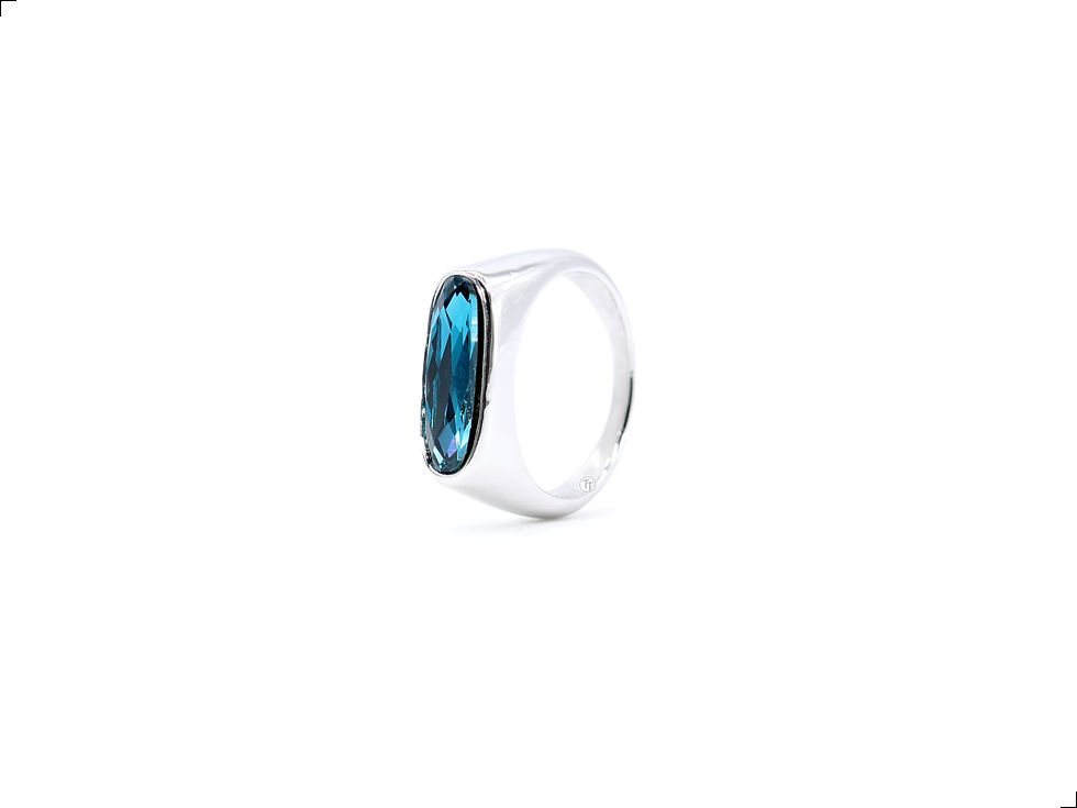 Miniatura: Anillo Topaz Cultivado Ovale Gold Filled 18k