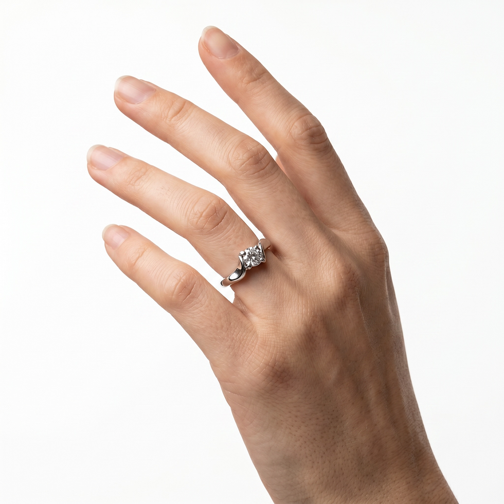Miniatura: Anillo Solitario Torsal Titanio 18k