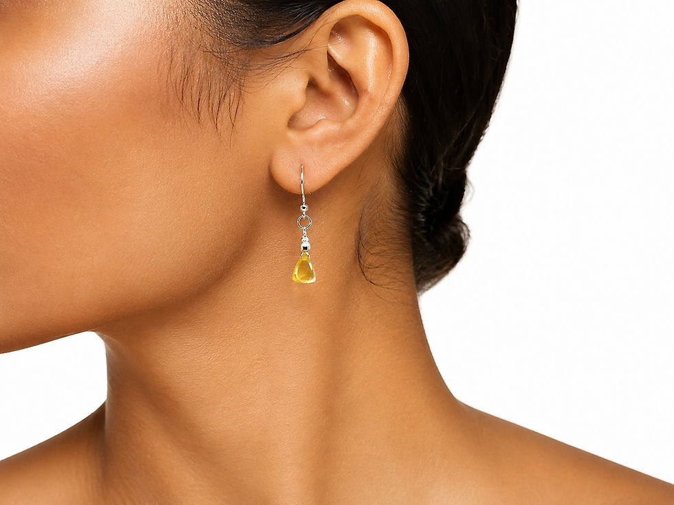 Miniatura: Aretes Citrino Plata 1ra Ley 925 Triangle
