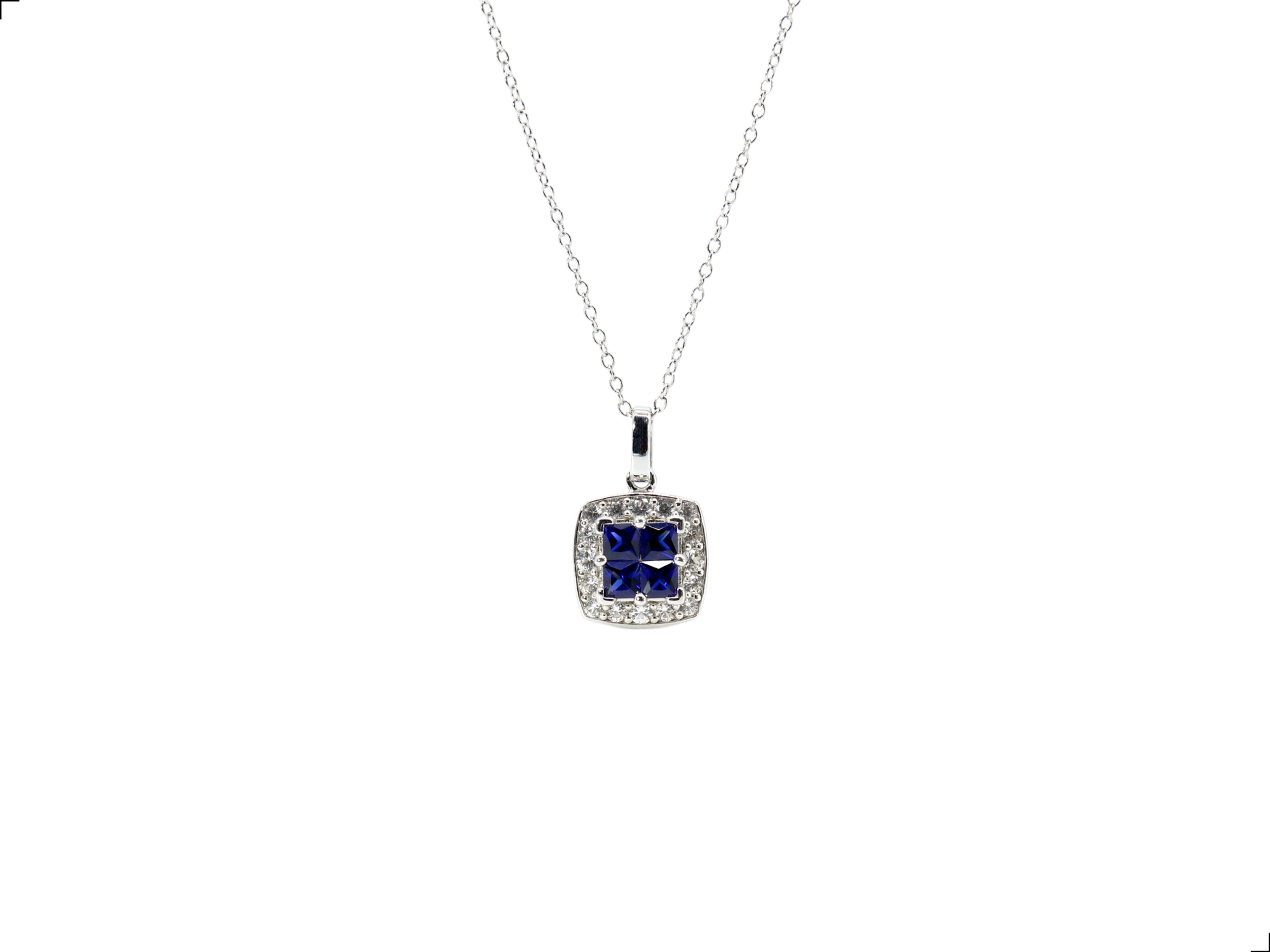 Collar Zafiro Plata 1ra Ley 925 Queen