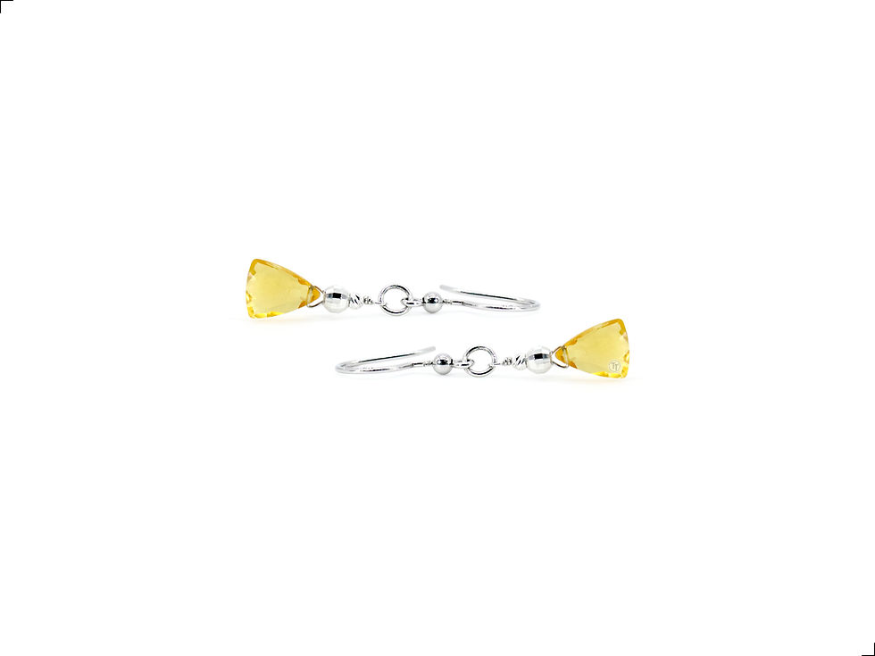 Miniatura: Aretes Citrino Plata 1ra Ley 925 Triangle