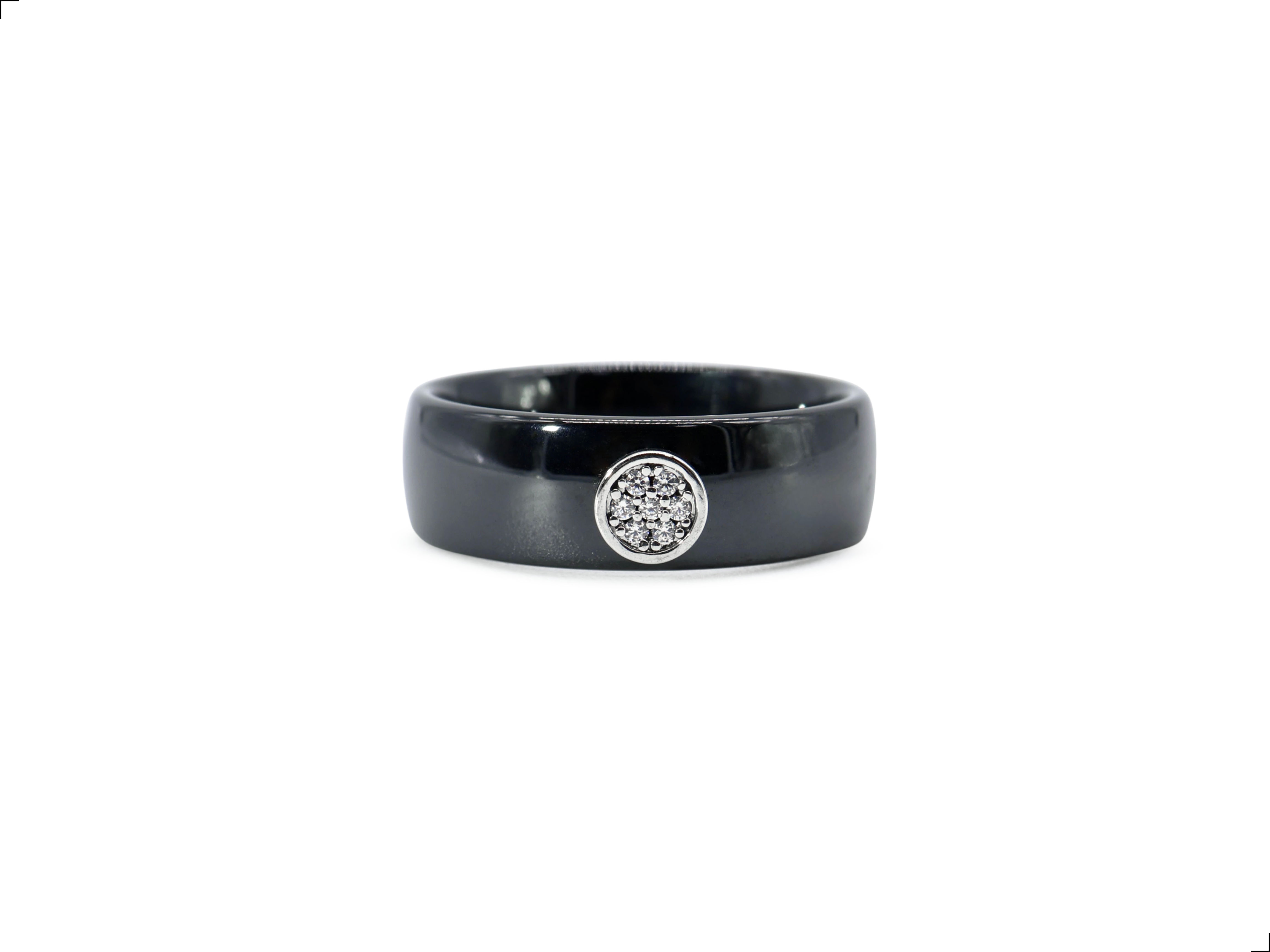 Anillo Cerámica Titanio 18k Zirconias Cz