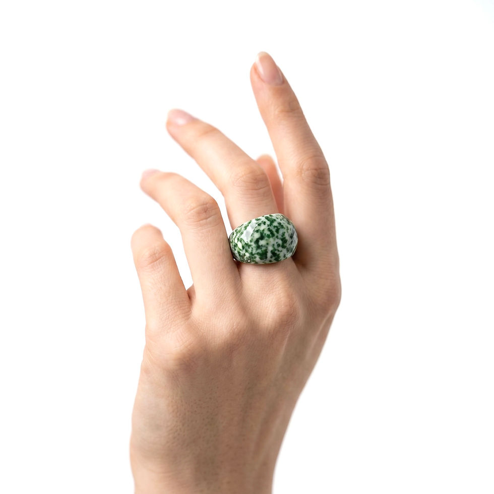Miniatura: Anillo Jaspe Natural Facetado Irregular