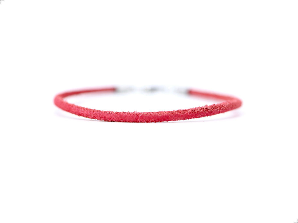 Pulsera Cuero Natural Red Titanio 18k