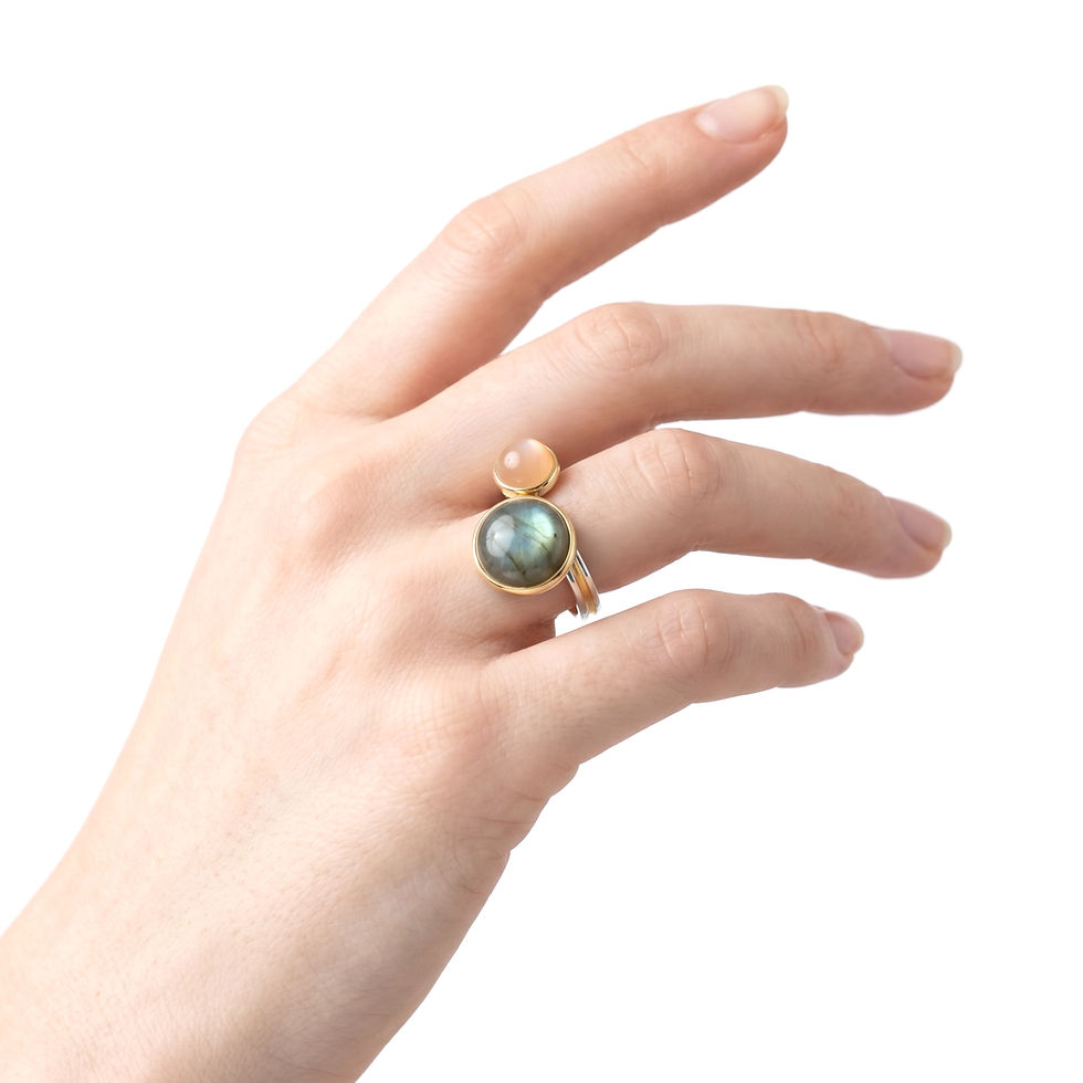 Miniatura: Copia de Anillo Cuarzo Rosa Plata 1ra Ley 925 Dona