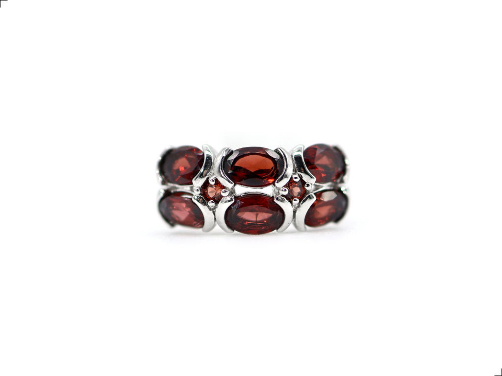 Anillo Granate Natural Plata 1ra Ley Guimarães