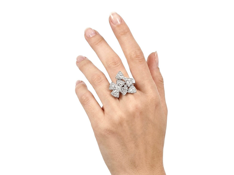 Miniatura: Anillo Ramo Moños Plata 1ra Ley 925 Chips