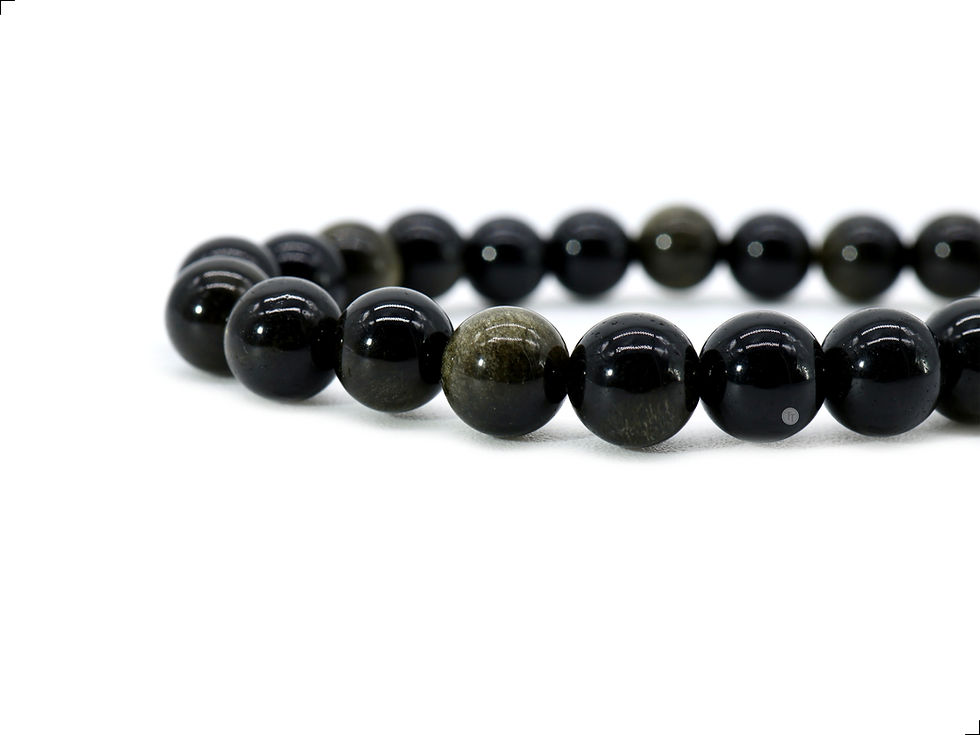 Miniatura: Pulsera Obsidiana Corona Plata 1ra Ley 925