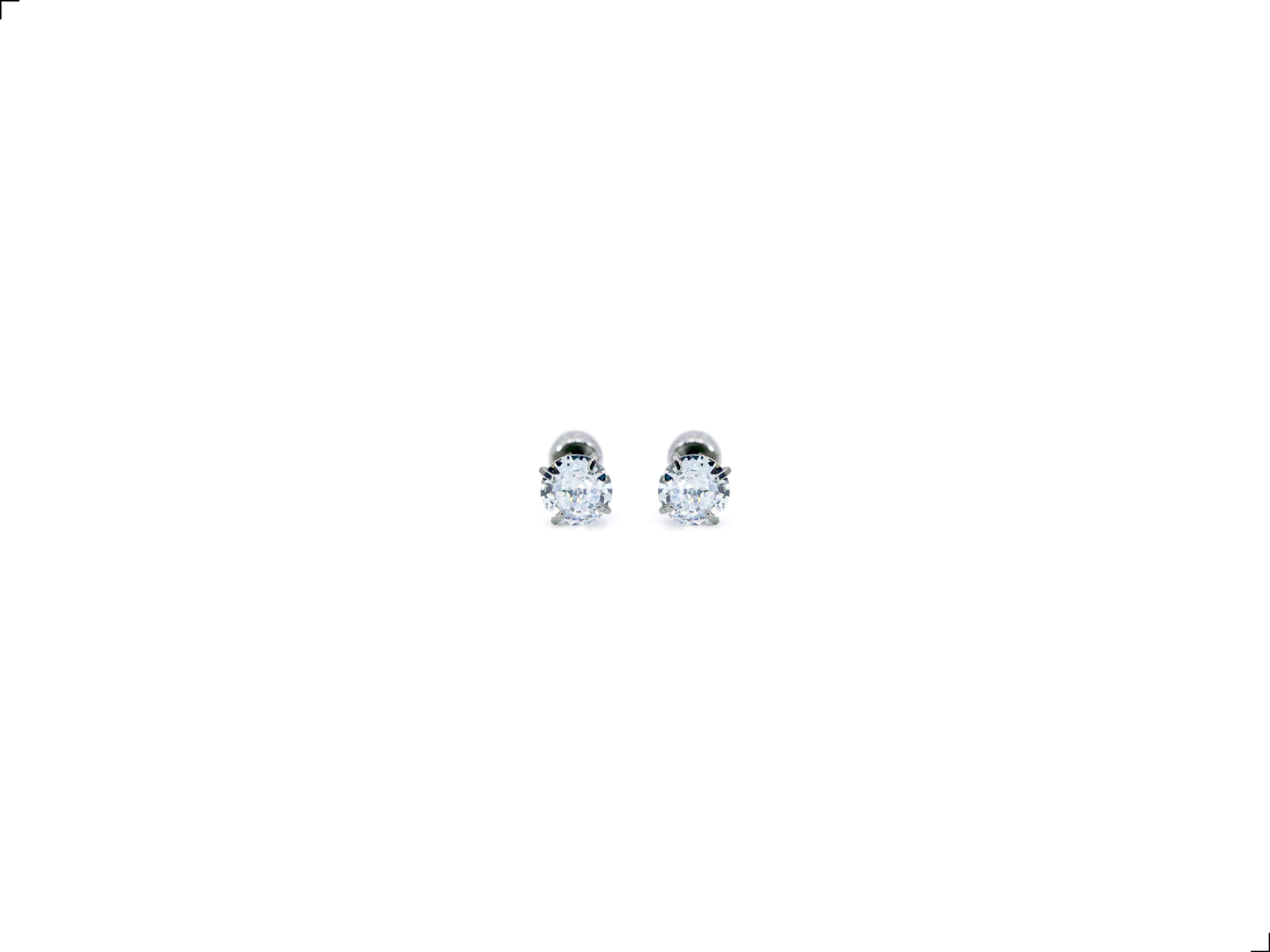 Aretes Solitario Diamante Creado Titanio 18k
