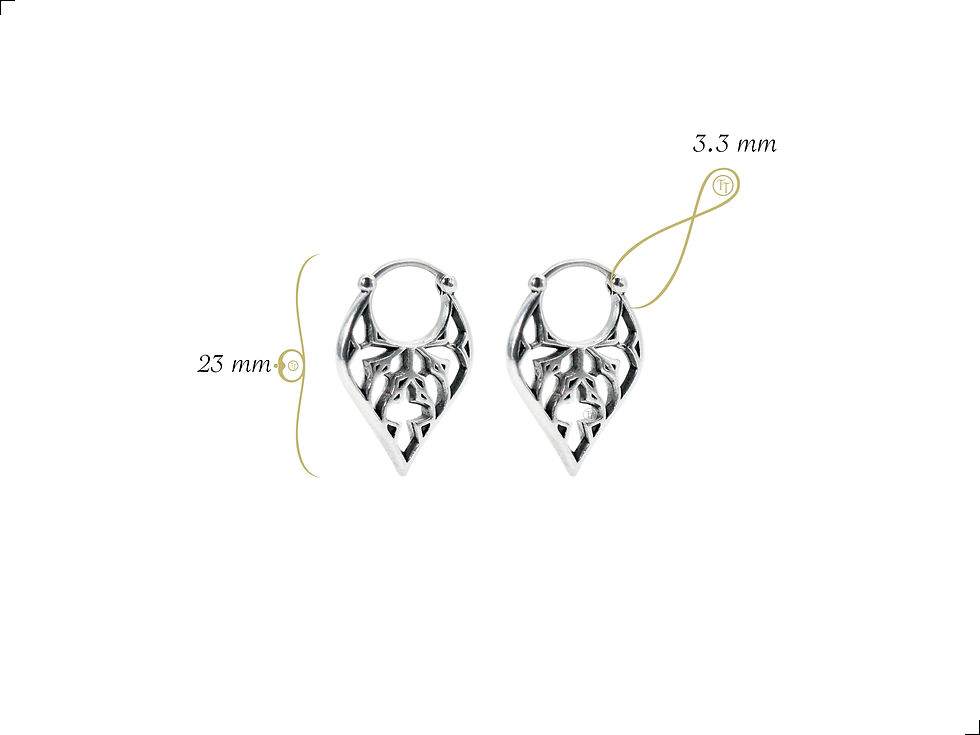 Miniatura: Aretes Gota Cruz Titanio 18k