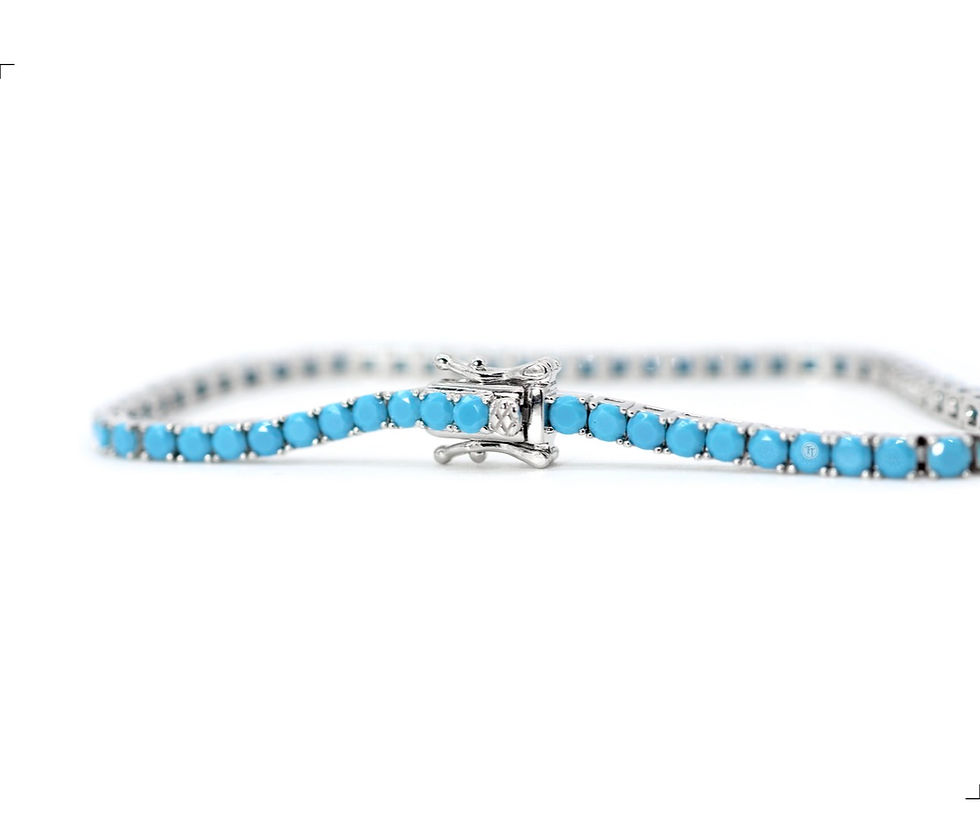 Miniatura: Pulsera Tenis Turquesa Plata 1ra Ley 925 21 CMS