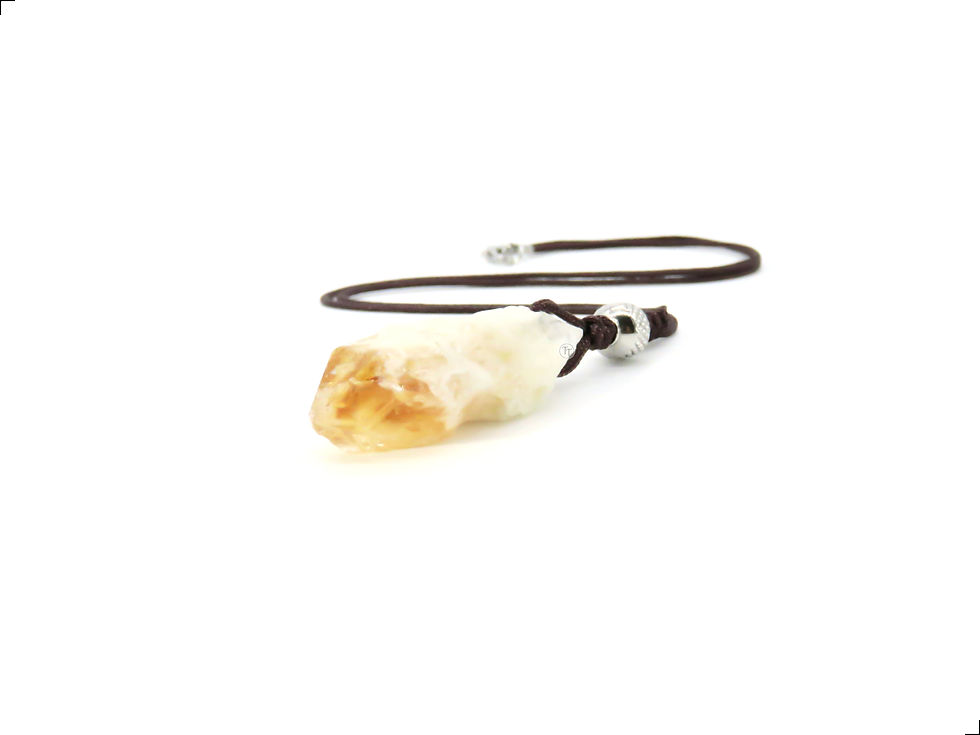 Miniatura: Collar Drusa Citrino Natural Titanio 18k