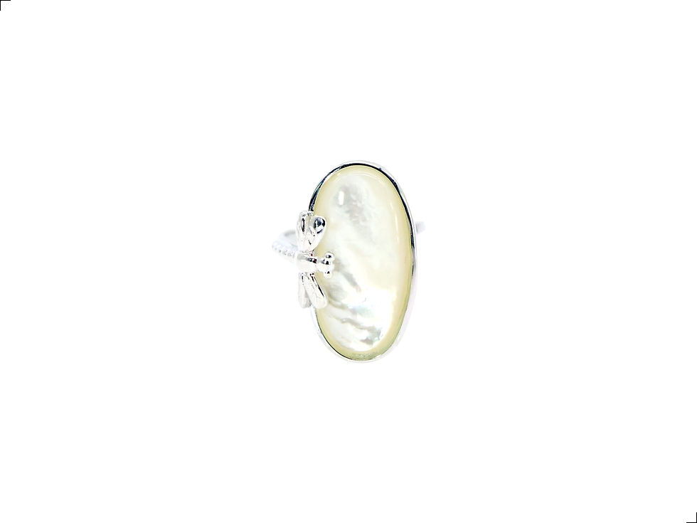 Miniatura: Anillo Libélula Plata 1ra Ley 925 Madre Perla