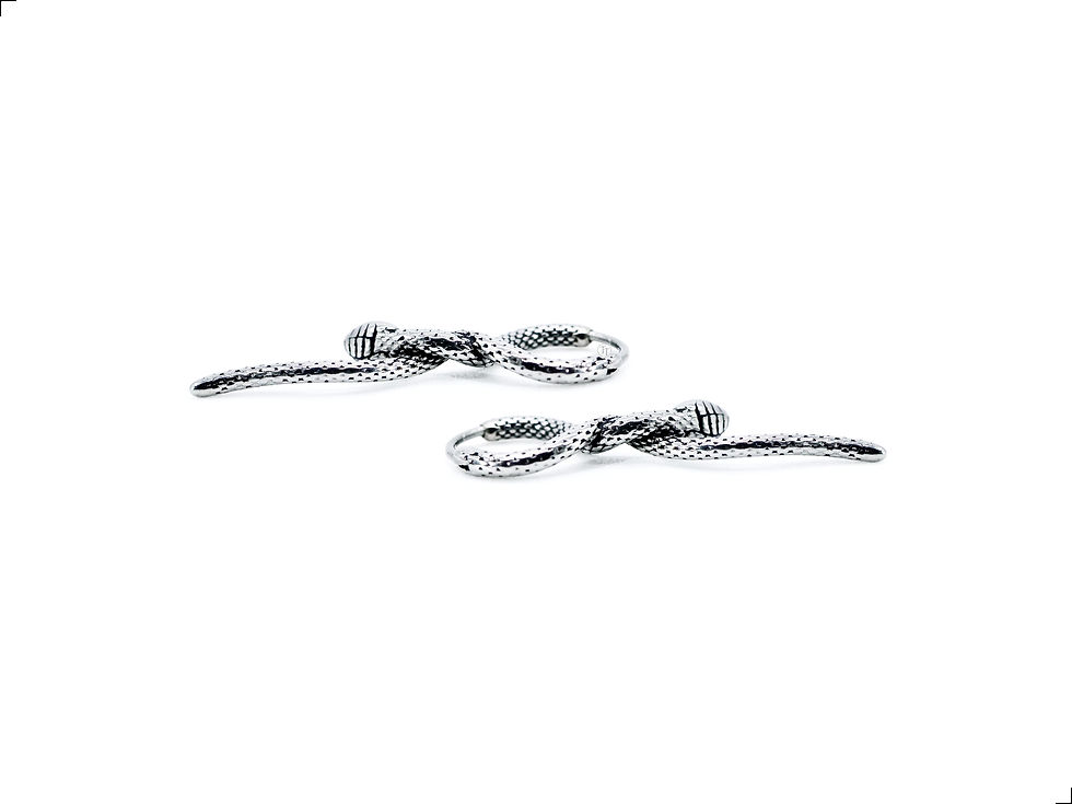 Miniatura: Aretes Serpiente Titanio 18k